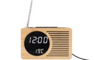 Time for home Bambusový radiobudík Cary s LED displejem