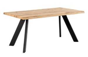 Dubový jídelní stůl Somcasa Lucina 200 x 100 cm s černou podnoží
