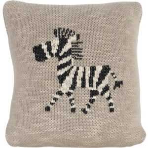 Béžový pletený dětský polštář Quax Zebra 30 x 30 cm