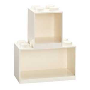 Set dvou bílých nástěnných polic LEGO® Brick