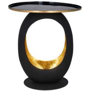 Zlato černý kovový odkládací stolek Richmond Kristy 51 cm