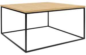 Dubový konferenční stolek TEMAHOME Gleam 75x75 cm s černou podnoží
