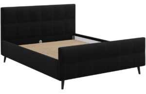 Černá látková dvoulůžková postel MICADONI Gigi 140 x 200 cm