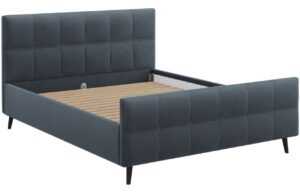 Modrá látková dvoulůžková postel MICADONI Gigi 140 x 200 cm