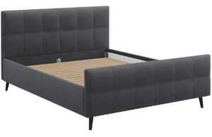 Šedá látková dvoulůžková postel MICADONI Gigi 160 x 200 cm