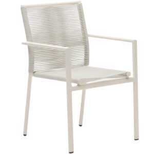 Bílá kovová zahradní židle Kave Home Culip s výpletem