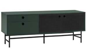 Tmavě zelený dřevěný TV stolek Teulat Punto 140 x 40 cm