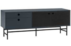 Tmavě modrý dřevěný TV stolek Teulat Punto 140 x 40 cm