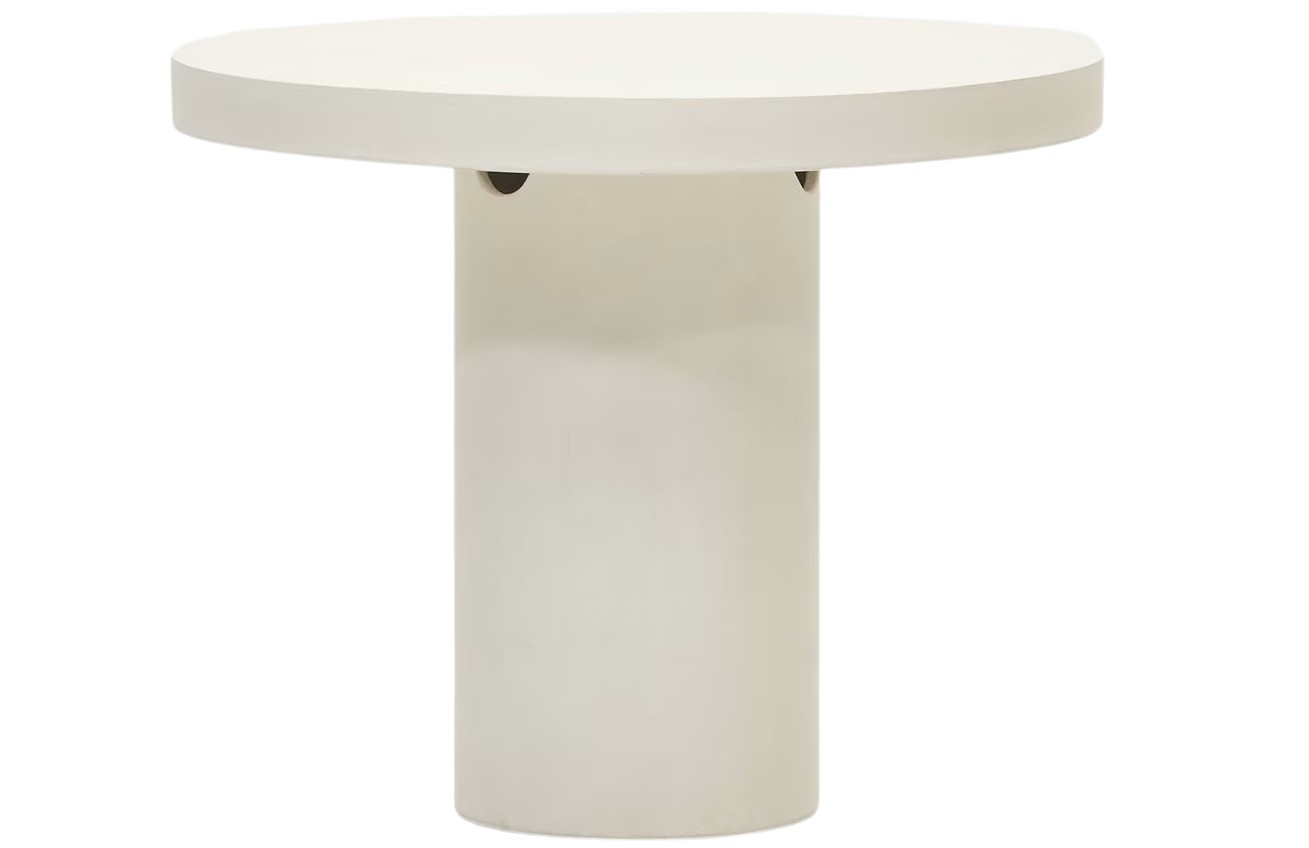 Bílý cementový odkládací stolek Kave Home Aiguablava 90 cm
