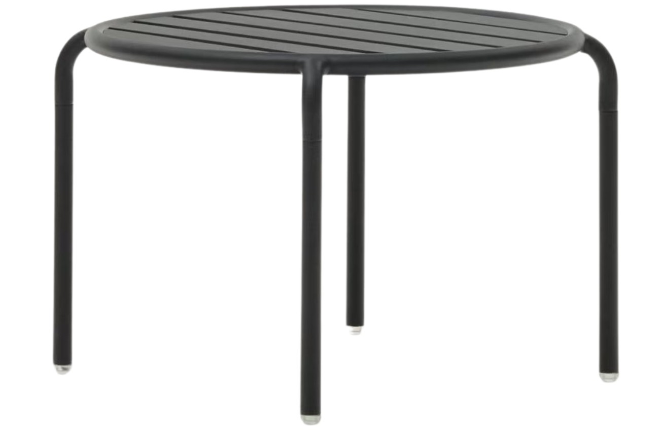 Tmavě šedý kovový zahradní konferenční stolek Kave Home Joncols 60 cm