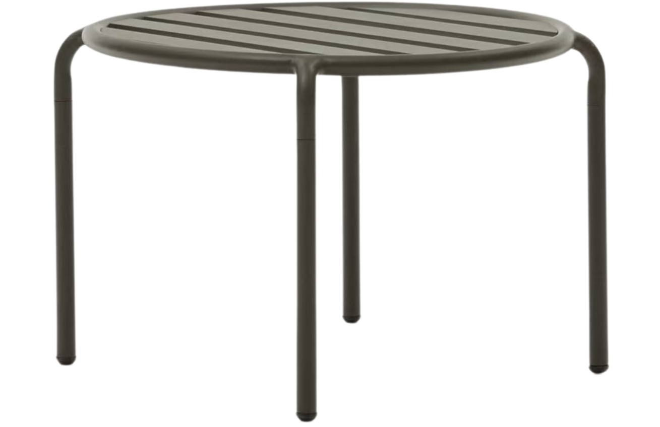 Tmavě zelený kovový zahradní stolek Kave Home Joncols 60 cm