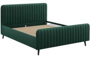 Zelená látková dvoulůžková postel MICADONI Lily 160 x 200 cm