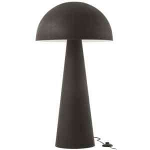 Černá kovová stojací lampa J-line Mushro 97