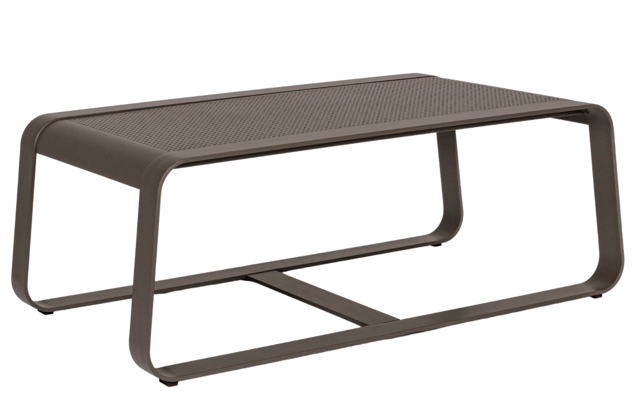 Hnědý kovový zahradní konferenční stolek Bizzotto Merrigan 105 x 62 cm