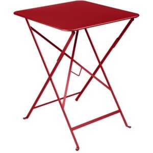 Makově červený kovový skládací stůl Fermob Bistro 57 x 57 cm