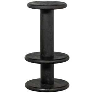 Hoorns Černá dřevěná barová židle Nuada 40 cm