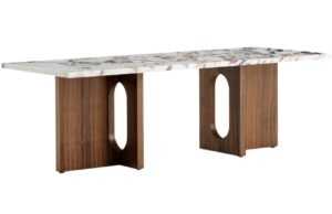 Audo CPH Ořechový konferenční stolek AUDO ANDROGYNE s mramorovou deskou 120 x 45 cm