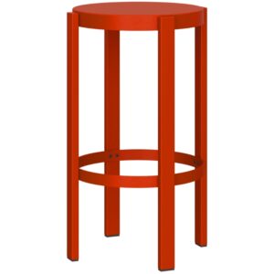 Noo.ma Červená kovová barová židle Doon 65 cm