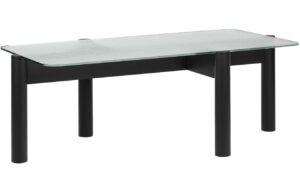 Noo.ma Skleněný konferenční stolek Kob s černou podnoží 116 x 61 cm