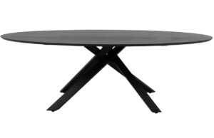 Černý dřevěný oválný jídelní stůl Tenzo Cox 240 x 120 cm