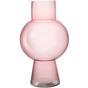 Růžová skleněná váza J-line Pimiba 46 cm