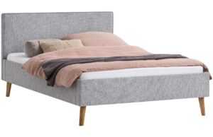 Šedá čalouněná dvoulůžková postel Meise Möbel Twister 180 x 200 cm