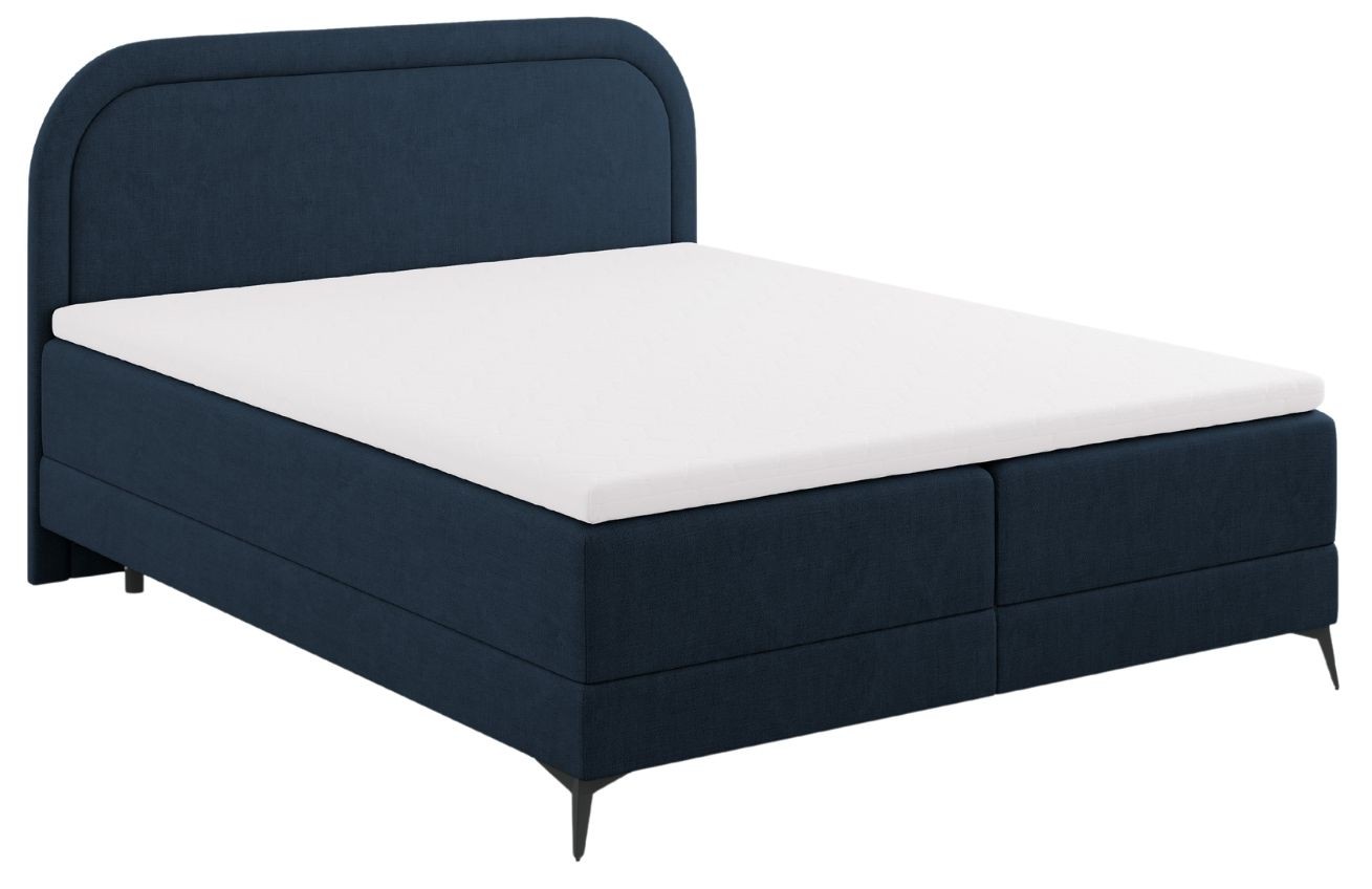 Modrá čalouněná dvoulůžková postel boxspring Cosmopolitan Design Eclipse 160 x 200 cm