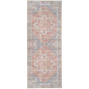 Nordic Living Modro oranžový běhoun Shola 80 x 200 cm s orientálními vzory