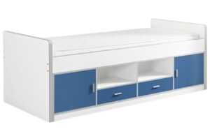 Modrá postel se zásuvkami Vipack Bonny 90 x 200 cm