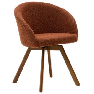 Hnědá bouclé otočná jídelní židle Kave Home Marvin