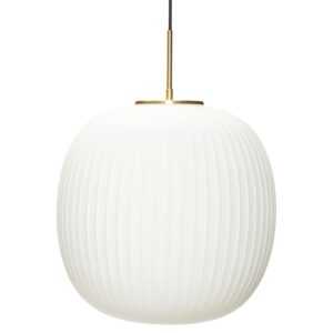 Bílé skleněné závěsné světlo Hübsch Serene 42 cm