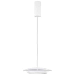 Bílé kovové závěsné LED světlo Nova Luce Olos 35 cm