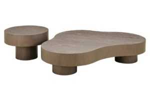 Set dvou bronzových dubových konferenčních stolků Richmond Bogor 142