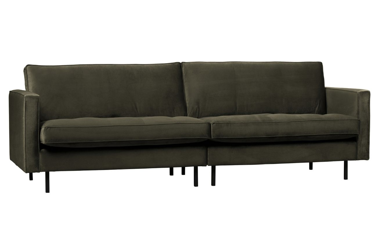 WOOOD Sametová pohovka Raden 275 cm s prošíváním