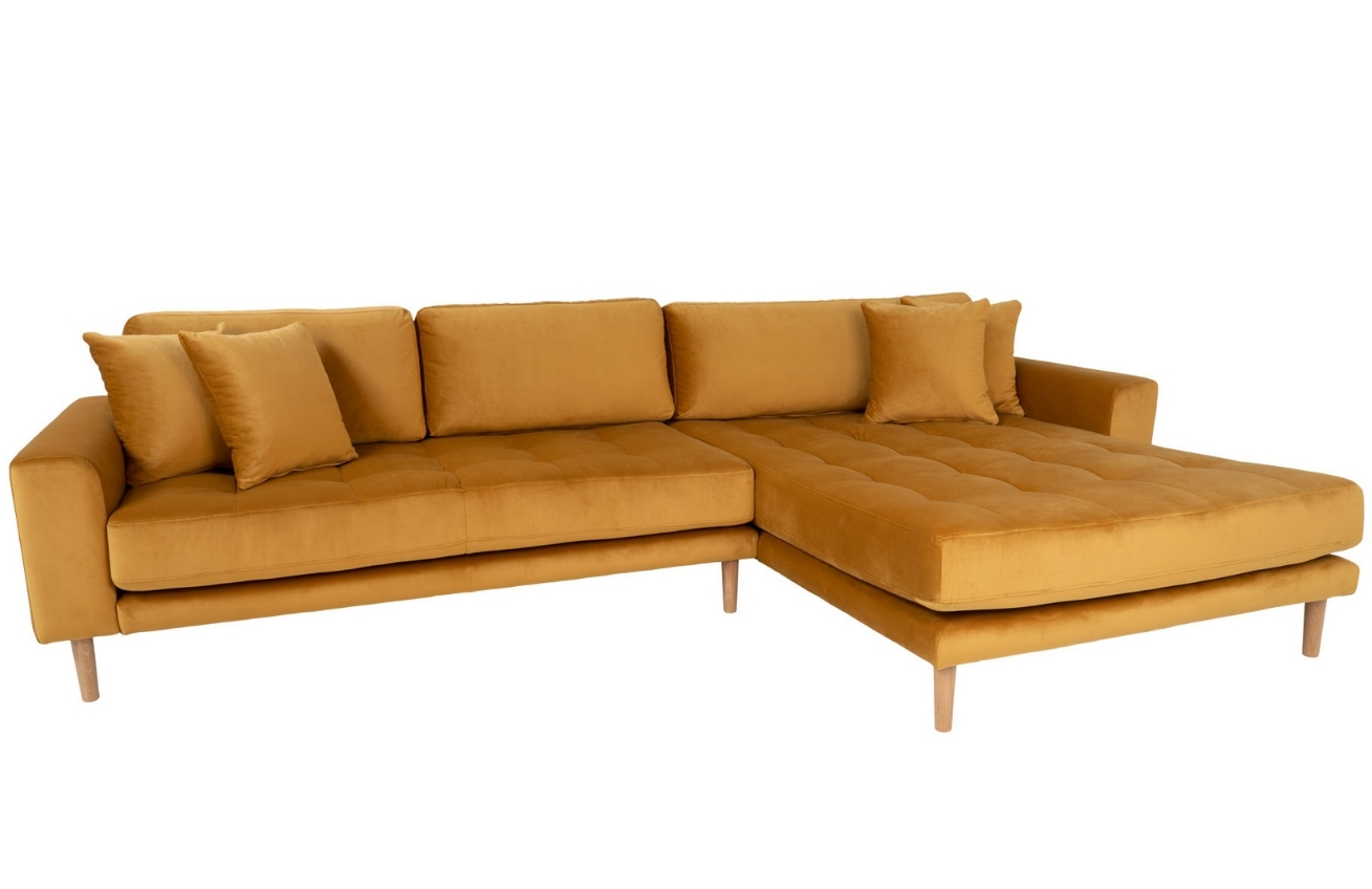 Nordic Living Sametová rohová pohovka Limo 290 cm