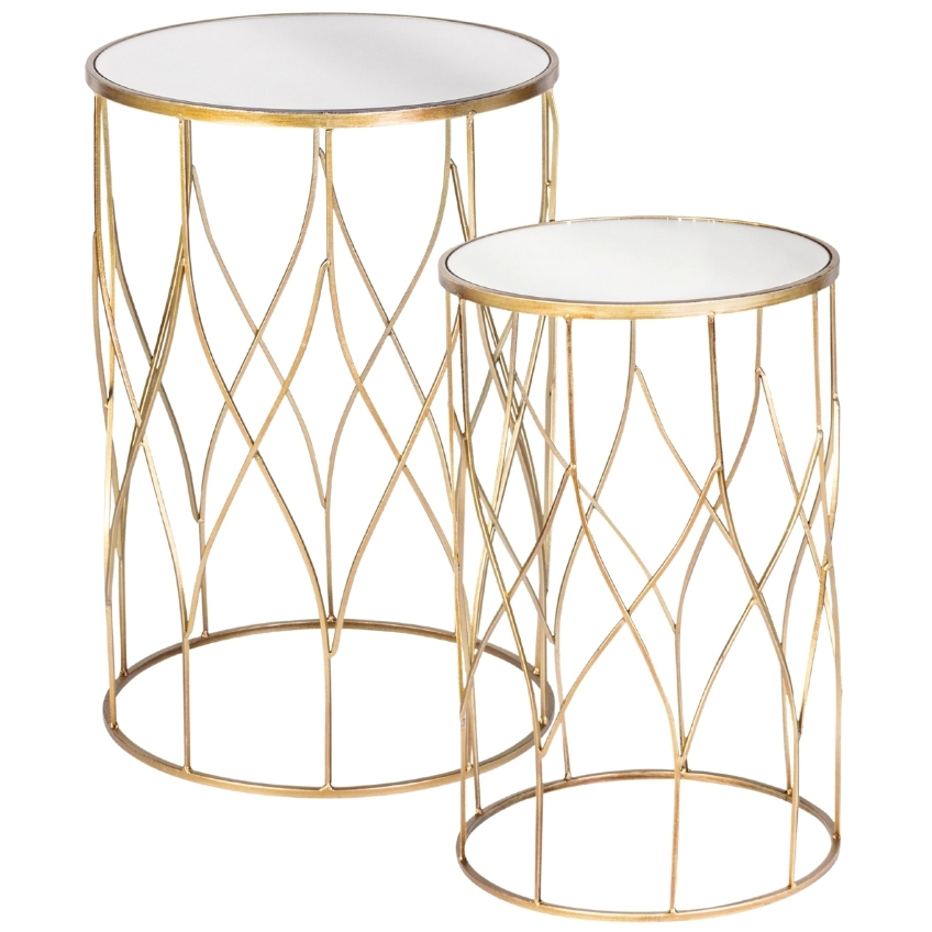 Bizzotto Set kovových odkládacích stolků Elenora 33/38 cm