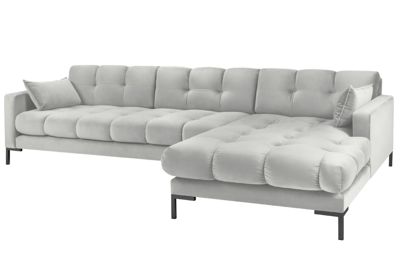 Micadoni Sametová rohová pohovka Mamaia 293 cm