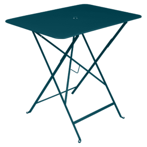 Modrý kovový skládací stůl Fermob Bistro 57 x 77 cm