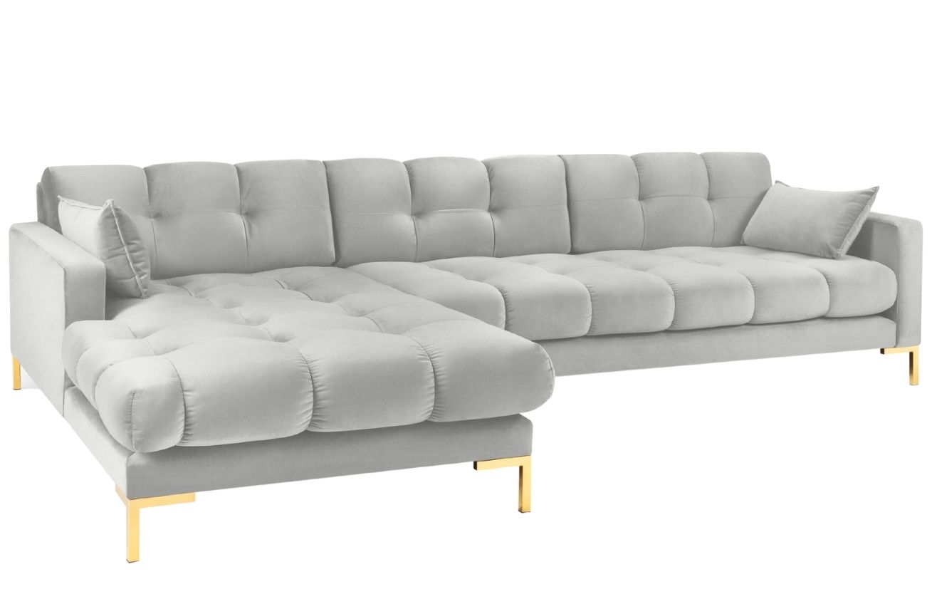 Micadoni Sametová rohová pohovka Mamaia 293 cm