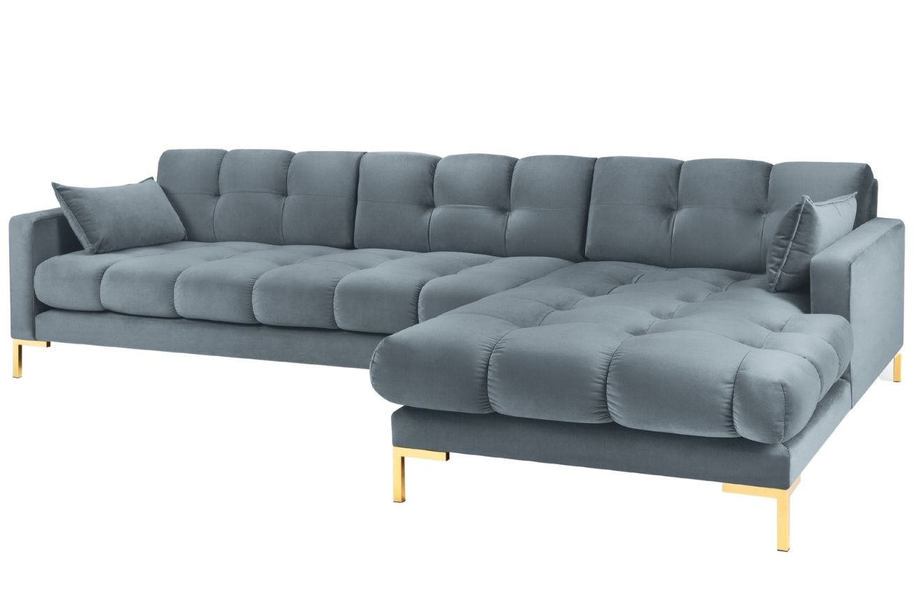 Micadoni Sametová rohová pohovka Mamaia 293 cm