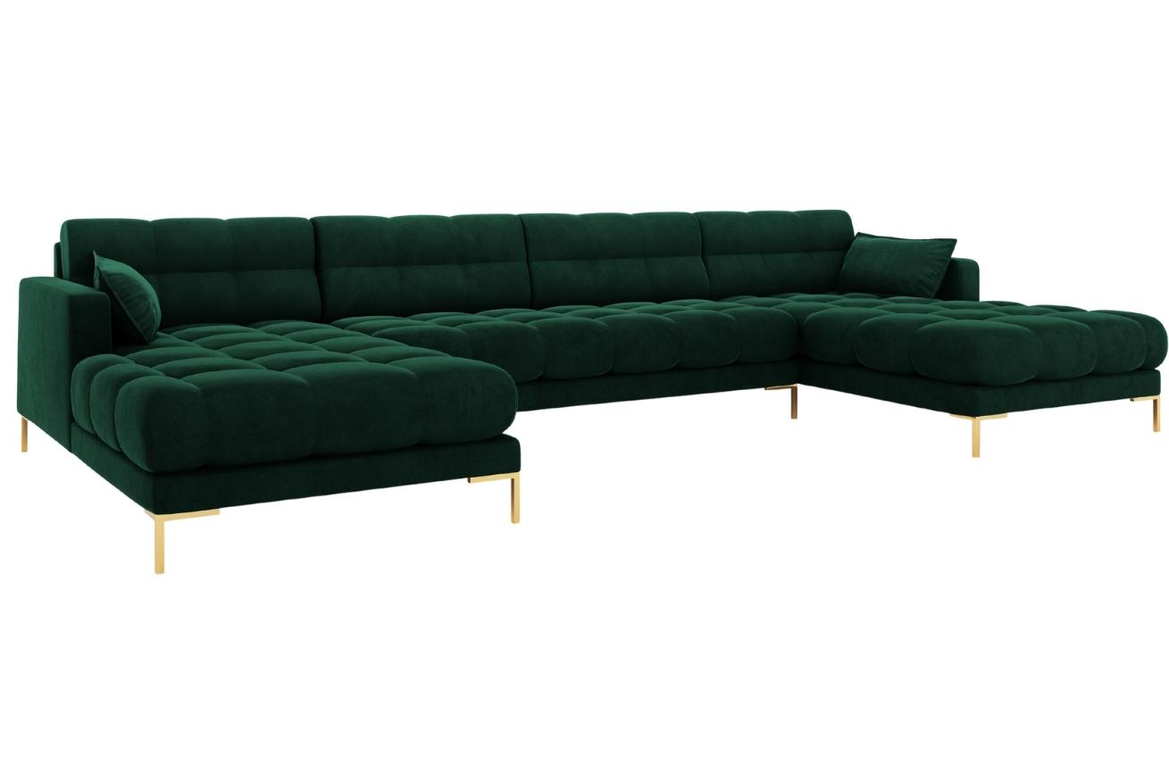 Micadoni Sametová rohová pohovka Mamaia 383 cm