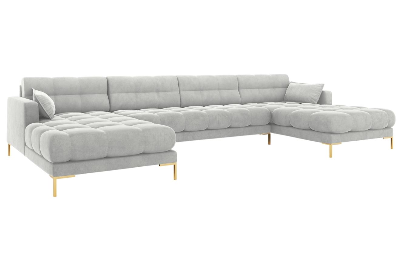 Micadoni Sametová rohová pohovka Mamaia 383 cm