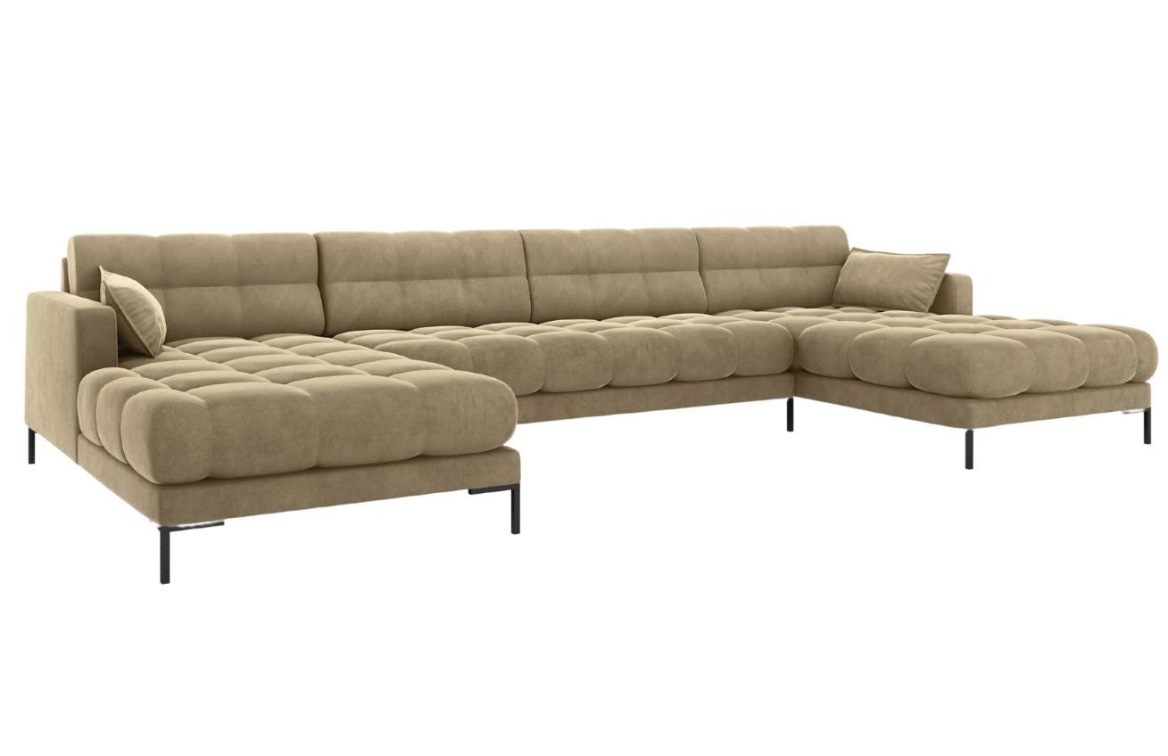 Micadoni Sametová rohová pohovka Mamaia 383 cm