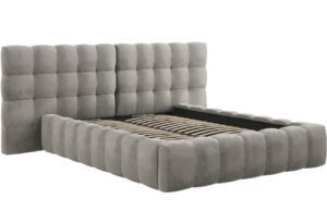 Micadoni Sametová postel Mamaia 160 x 200 cm s úložným prostorem