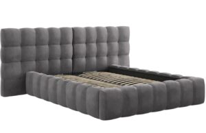 Micadoni Sametová postel Mamaia 160 x 200 cm s úložným prostorem