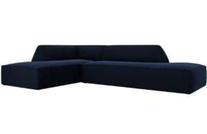 Micadoni Sametová rohová pohovka Ruby 273 cm