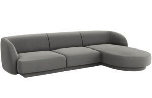 Micadoni Sametová rohová pohovka Miley 265 cm