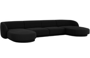 Micadoni Sametová rohová pohovka Miley 340 cm