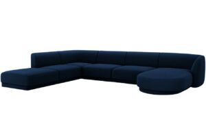 Micadoni Sametová rohová pohovka Miley 335 cm