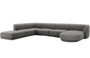 Micadoni Sametová rohová pohovka Miley 335 cm